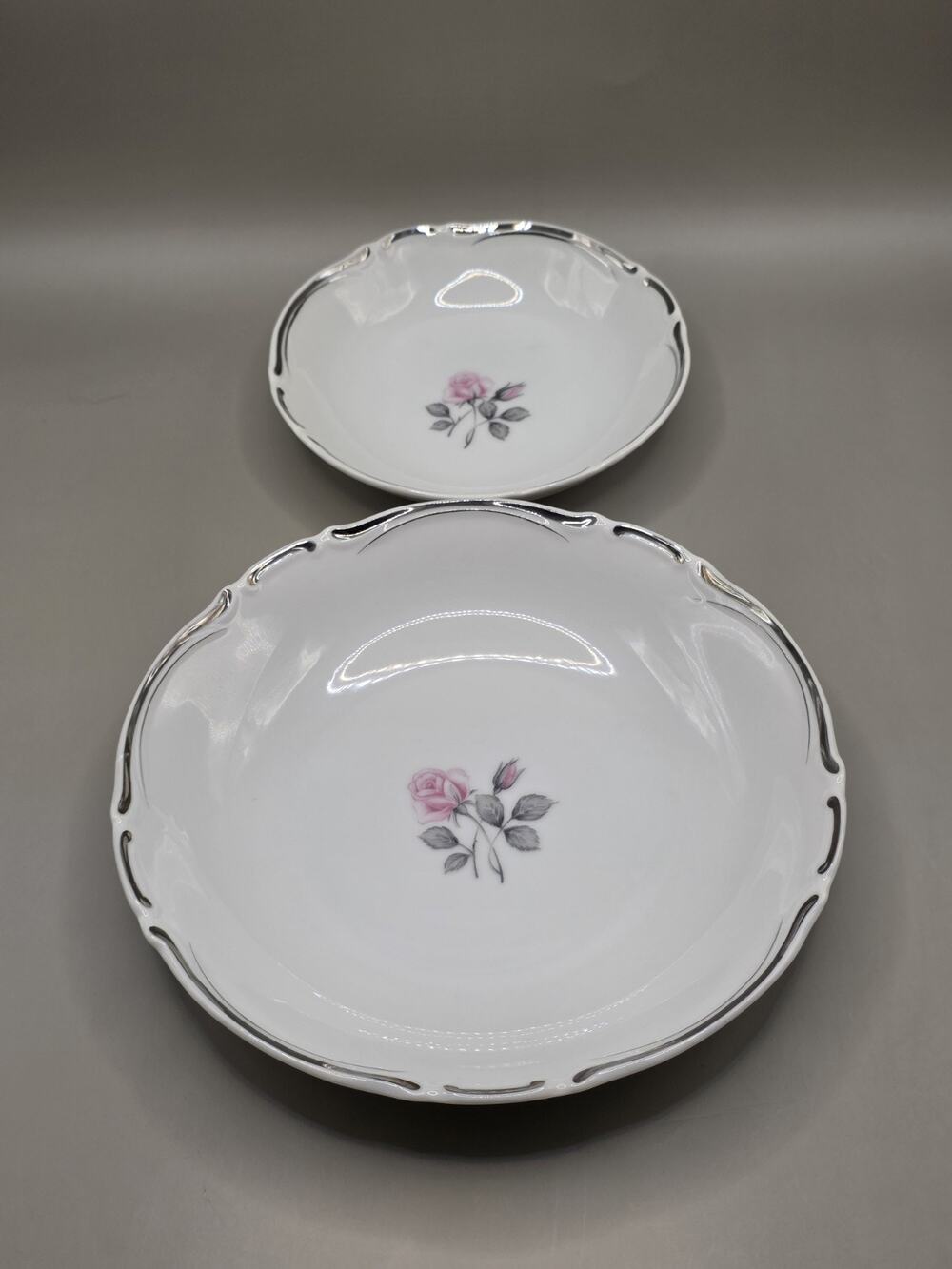 Vintage Grace China Elegante Serving Bowls Set 576 Seyei Japan Rose Platinum